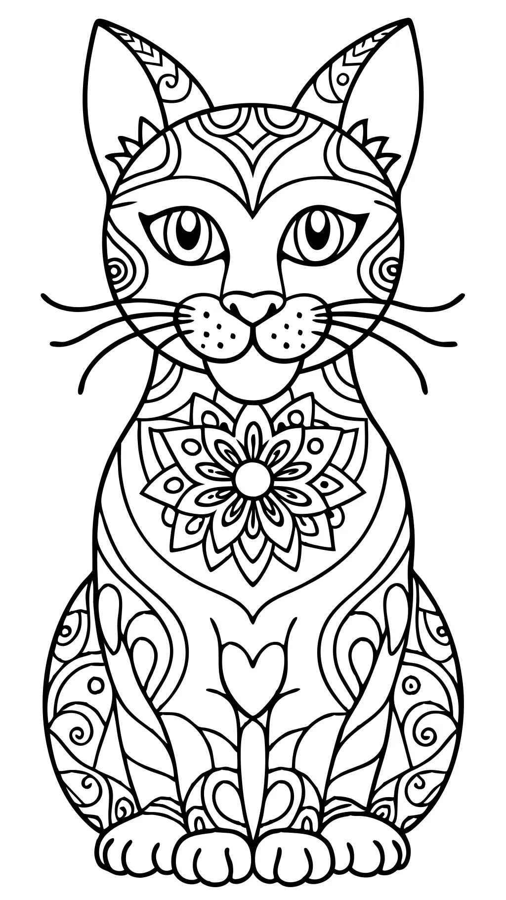 Mandala Cat Pages para colorear